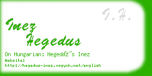 inez hegedus business card